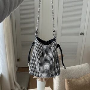 Evening Black and Silver Women's Rhinestones Bag